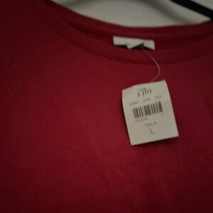J Jill NWT L RED FRENCH TERRY TUNIC